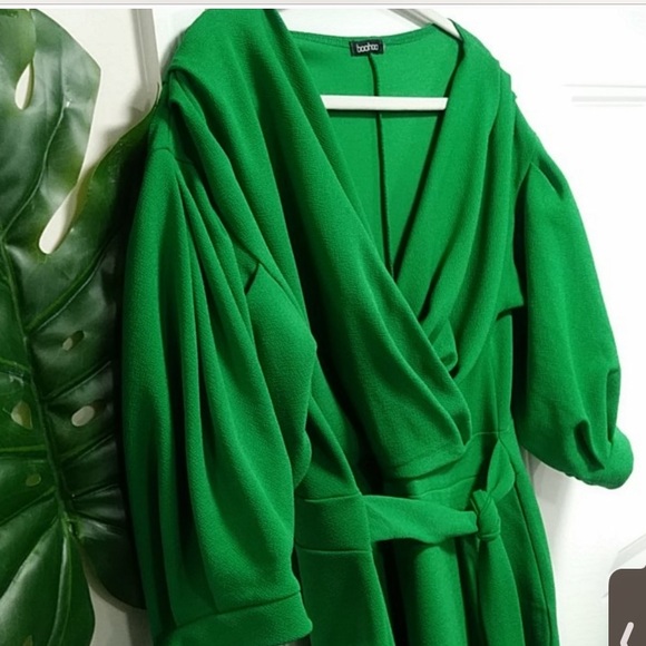 BooHoo Dress Off the Shoulder Faux Wrap 20/16-18 - Picture 2 of 3